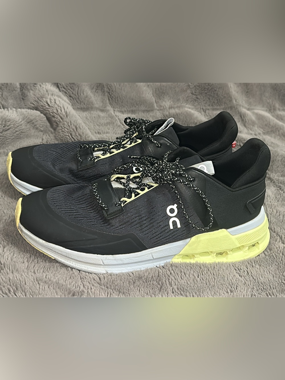 On Cloudnova Athletic Sneakers in Black and Yellow (shoe 14)
